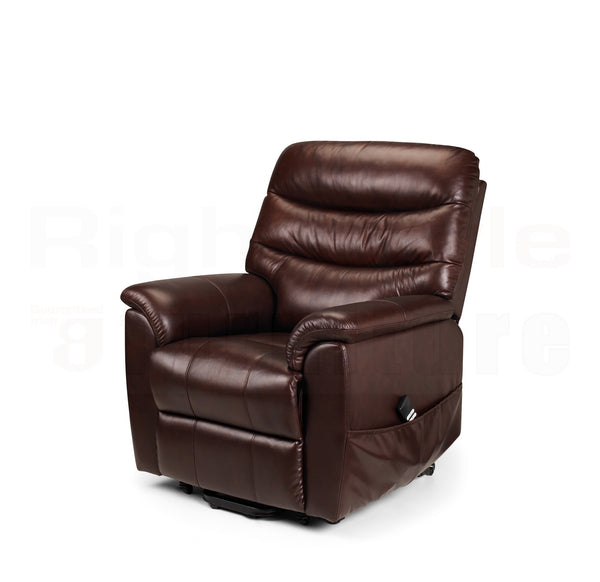 Laurent Leather Rise & Recline Chair - Dual Motor