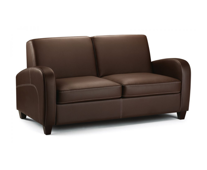 Louis 3 Seater In Brown Faux Leather Fabric