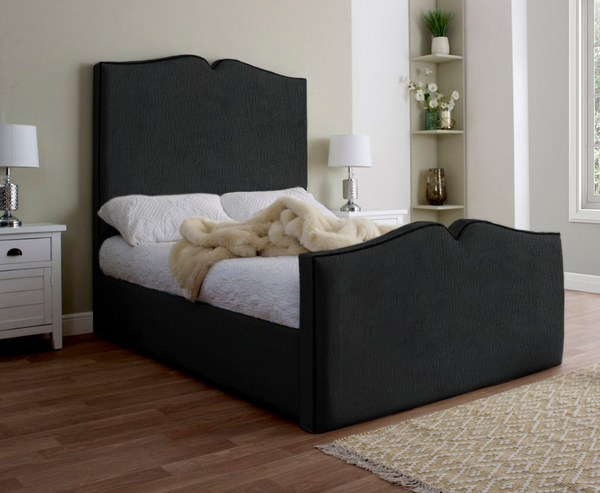 Love Heart 3ft Single Ottoman Bed Frame - Naples Black