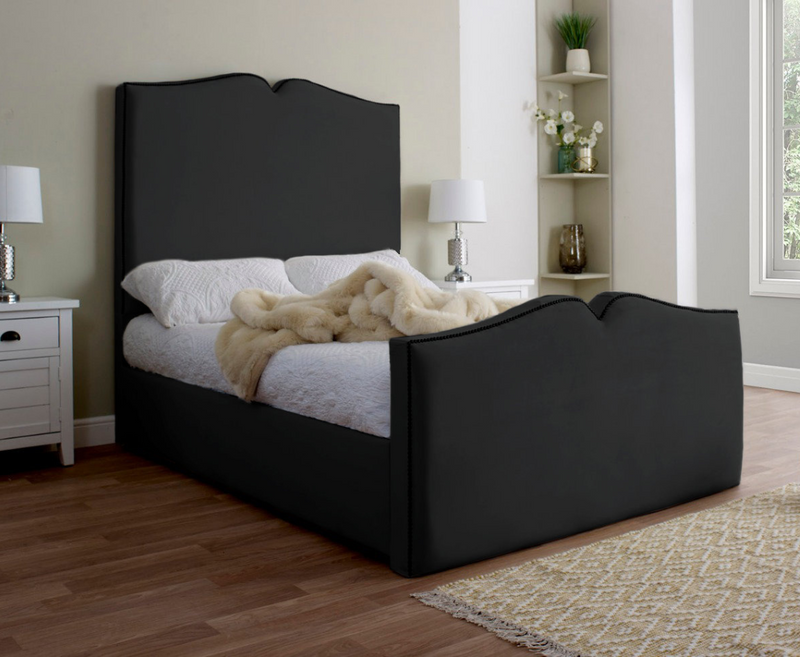 Love Heart 3ft Single Ottoman Bed Frame - Naples Black
