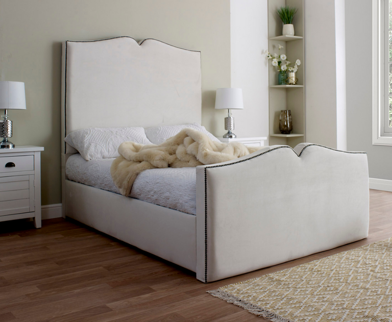 Love Heart 3ft Single Ottoman Bed Frame - Naples Grey