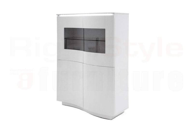 Luca Display Unit, White Gloss with LED