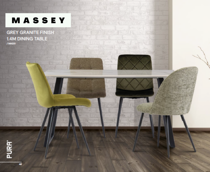 Massey 1.4m Dining Table - Kass Gold