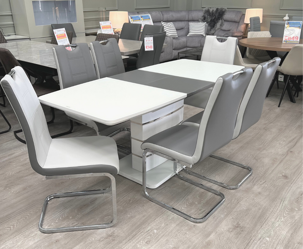 Mellini Extending Dining Set with 6 Rimini Dining Chairs