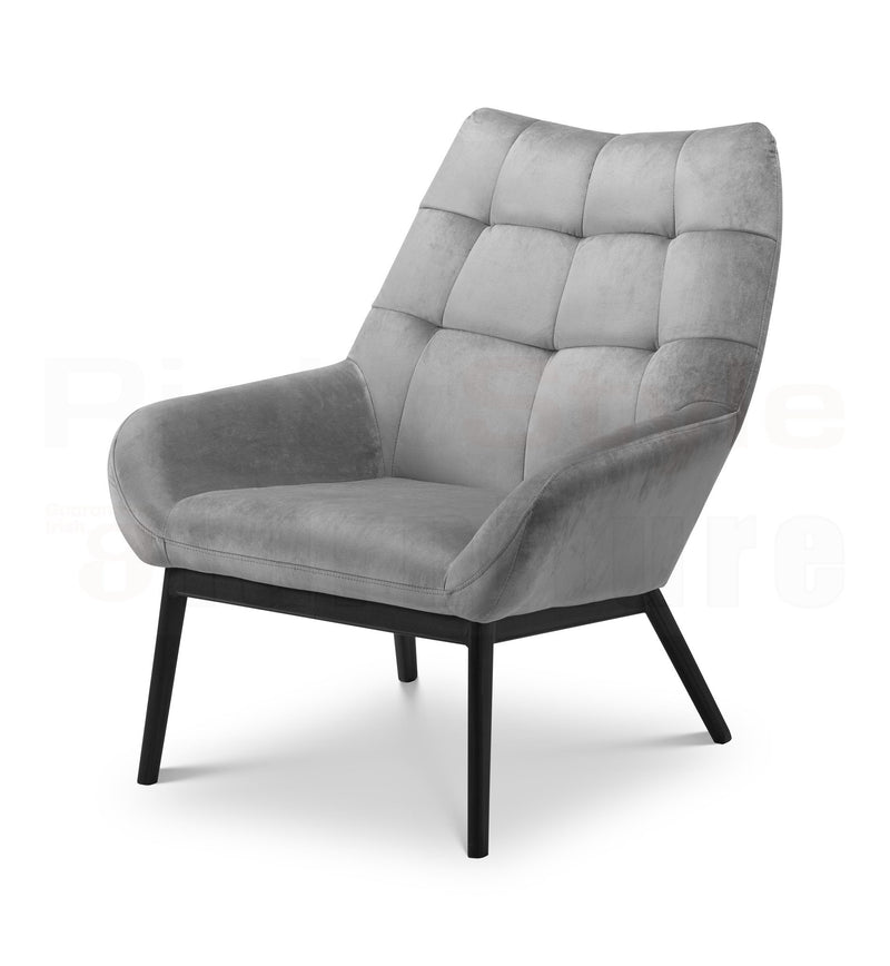 Monet Velvet Chair - Grey