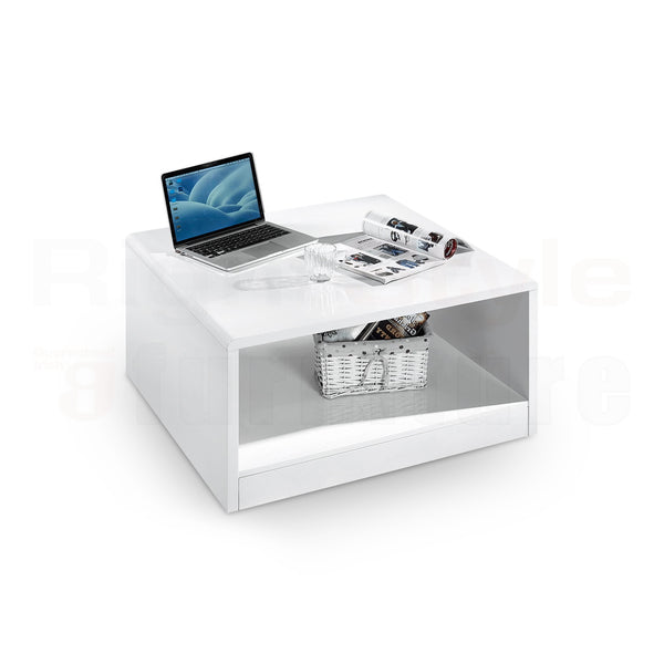 New York High Gloss White Square Coffee Table