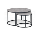Perth Round Nesting Coffee Table - Concrete Grey
