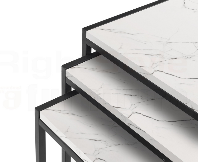 Perth Nest Of 3 Tables - White Marble