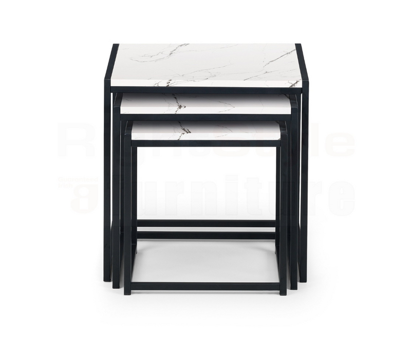 Perth Nest Of 3 Tables - White Marble