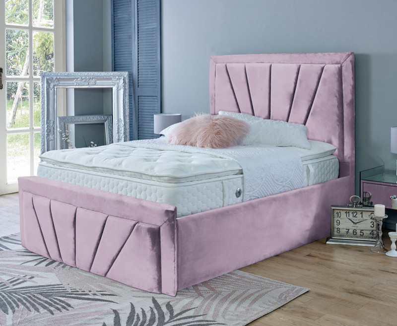 Starry 4ft Small Double Bed Frame- Velvet Beige