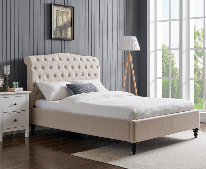 Riley 4ft6 Double Bed Frame - Cream