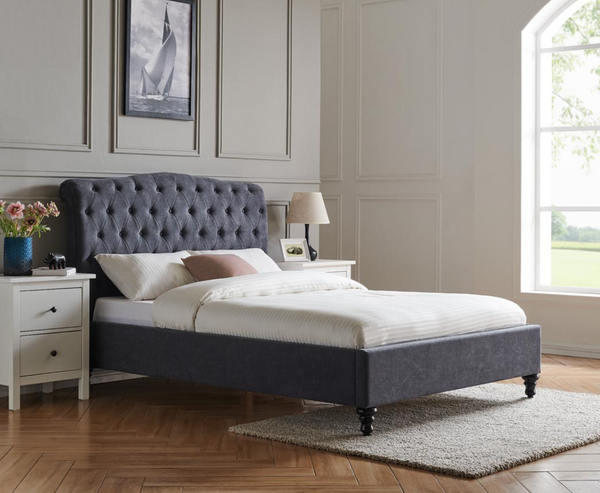 Riley 4ft6 Double Bed Frame - Dark Grey