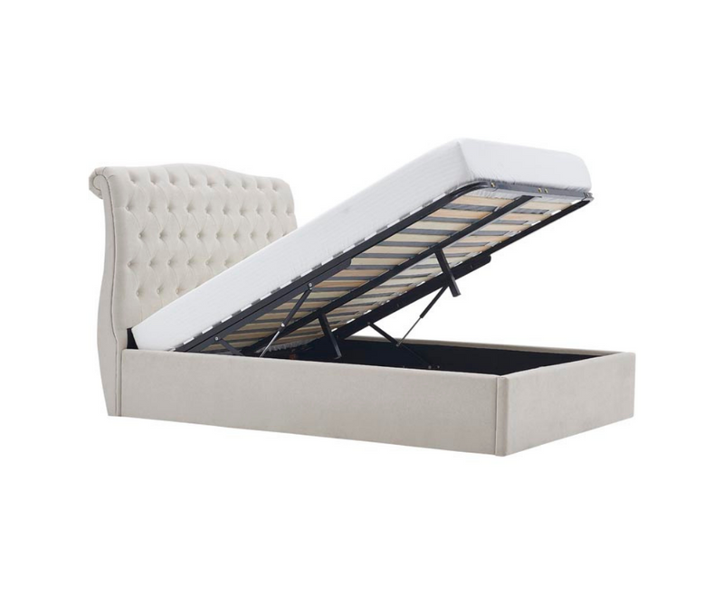 Riley Storage 3ft Single Bed Frame - Cream