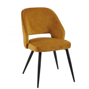 Sutton Velvet Dining Chair - Mustard
