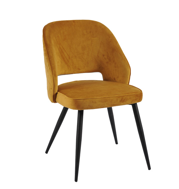 Sutton Velvet Dining Chair - Mustard
