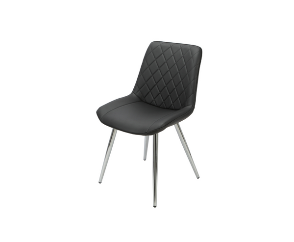 Silvia Black Chair PU with Chrome Legs