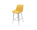 Silvia Bar Stools Yellow PU with Chrome Legs