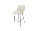 Silvia Bar Stools Taupe PU with Chrome Legs