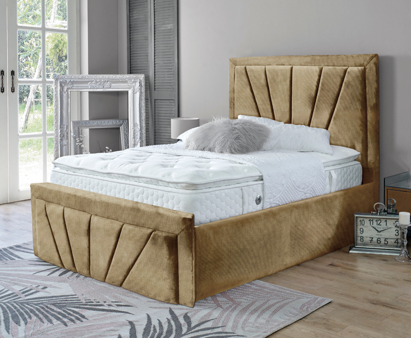 Starry 6ft Superking Ottoman Bed Frame - Velvet Beige