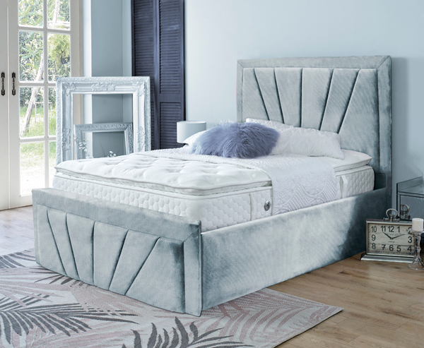Starry 3ft Single Ottoman Bed Frame- Naples Silver