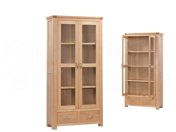 Turin Oak Display Cabinet