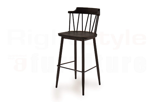 Set of 2 Tyger Bar Chairs, Black Elm