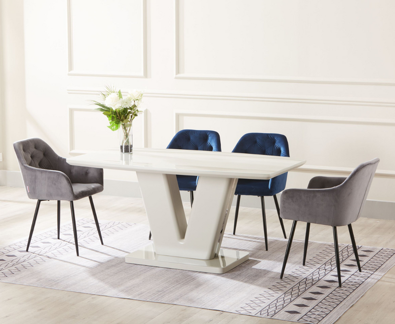 Vincenza 1.6 Fixed Dining Table - Light Grey
