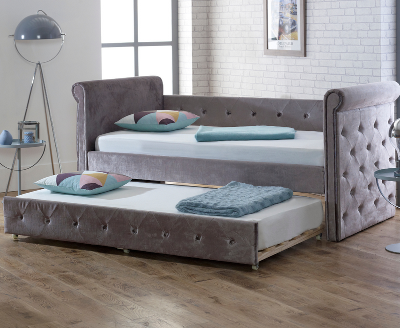 Zues 3ft Single Bed Frame/ Trundles - Silver