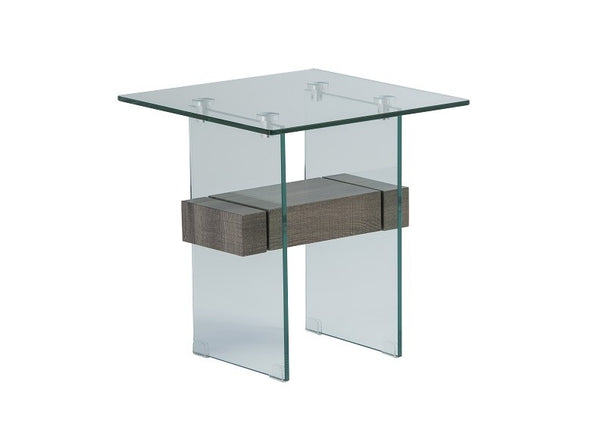 Aldo Unique Design End Table - Grey Oak