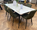 Hugo 1.6m Dining Table with 6 Bloom Chairs - Full Set