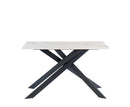 Clinton 1.6m Dining Table - Kass Gold / Black Leg
