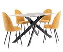 Clinton 1.6m Dining Table - Kass Gold / Black Leg