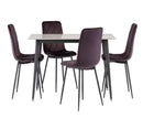 Hugo 1.3m Dining Table - Rebecca Grey with Black Leg
