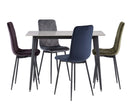 Bloom Velvet Dining Chair - Purple with Black Leg