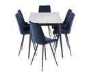 Hugo 1.6m Dining Table with 6 Bloom Chairs - Full Set