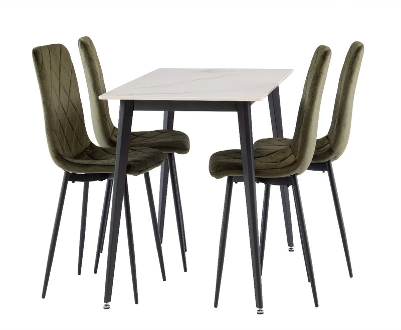 Hugo 1.3m Dining Table - Kass Gold with Black Leg