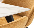 Hugo 1.6m Dining Table - Kass Gold with Black Leg
