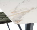 Hugo 1.6m Dining Table - Kass Gold with Black Leg
