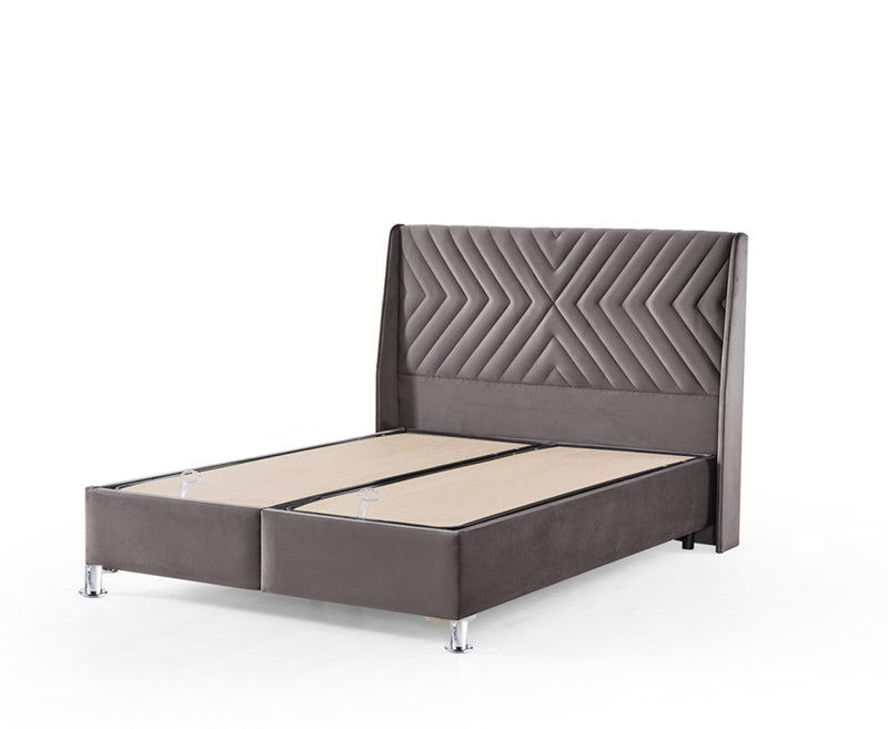 Wingz Naples 4ft 6 Double Ottoman Bed Frame - Sand | Grey