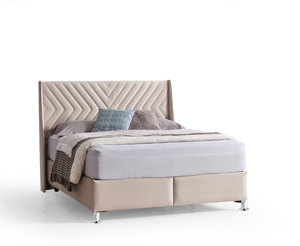 Wingz Naples 4ft 6 Double Ottoman Bed Frame - Sand | Grey