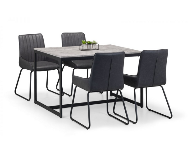 Perth Dining Table with 4 Soho Dining Chair - 4PC Full Set
