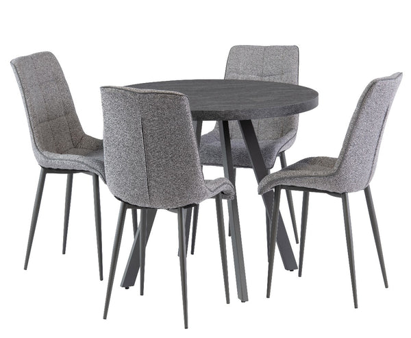Casso 1.07M Round Dining Table - Dark Grey