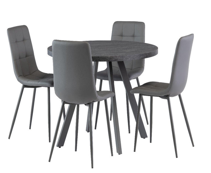 Virgo Dining Chair - Grey with Grey Legs