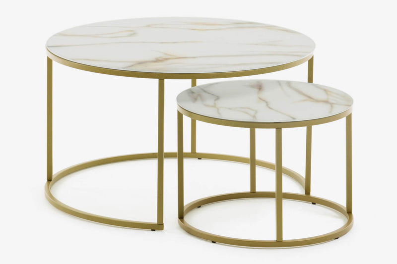 Portafino Coffee Table Set of 2 - Kass Gold