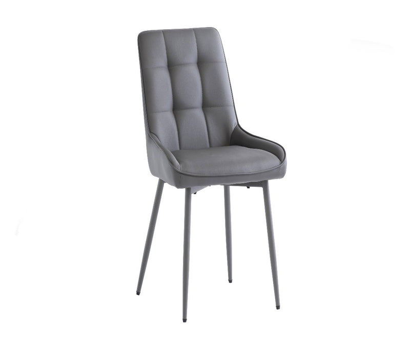 Santos Dining Chair - Grey Pu with Grey Leg