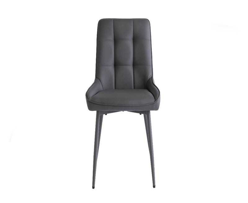 Santos Dining Chair - Grey Pu with Grey Leg