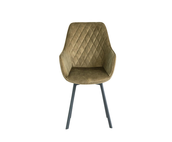 Vila Swivel Dining Chair - Juniper Green Velvet with Black Leg