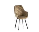 Vila Swivel Dining Chair - Juniper Green Velvet with Black Leg